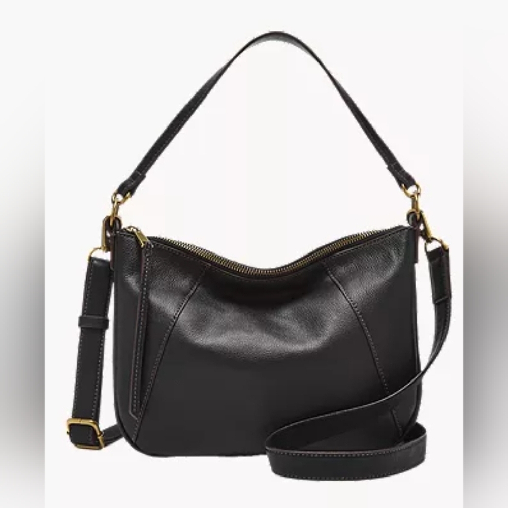 Skylar Black Leather Crossbody/Shoulder Bag FOSSIL Minimalist